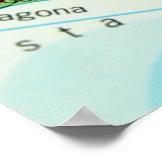 Poster Carte de Barcelone, Espagne (Coin)