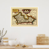 Poster Carte de "Barkshire" le comté de Berkshire, (Cuisine)