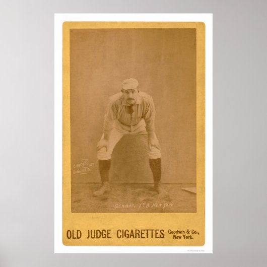 Poster Carte de baseball Roger Connor 1889 (Devant)