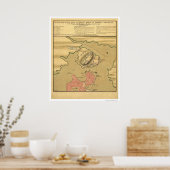 Poster Carte de bataille de Charlestown - 1775 (Cuisine)