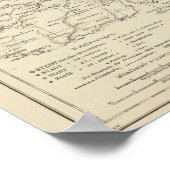 Poster Carte de Belgique et Luxembourg (Coin)