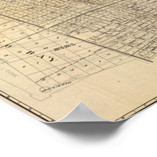 Poster Carte de Berkeley, Californie (Coin)