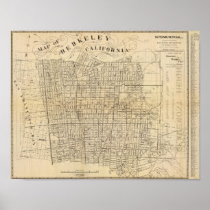 Poster Carte de Berkeley, Californie
