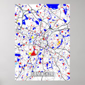 Poster Carte de Birmingham (Devant)