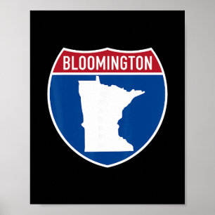 Poster Carte de Bloomington Minnesota Autoroute Panneau r