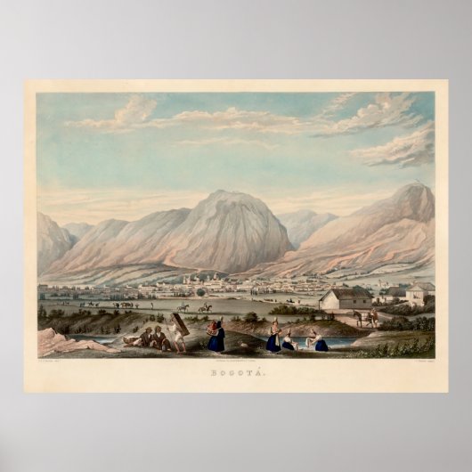 Poster Carte de Bogota Colombie (1840) (Devant)
