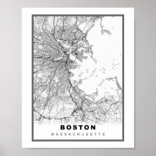 Poster Carte de Boston