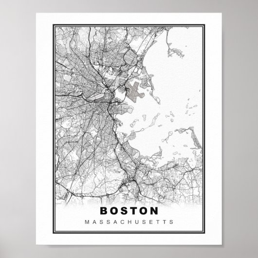 Poster Carte de Boston (Devant)