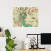 Poster Carte de Boston - 1838 (Bureau à domicile)