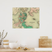 Poster Carte de Boston - 1838 (Cuisine)