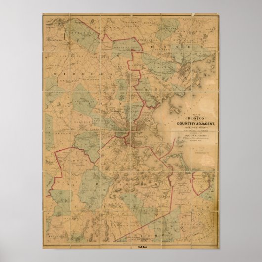 Poster Carte De Boston 2 (Devant)