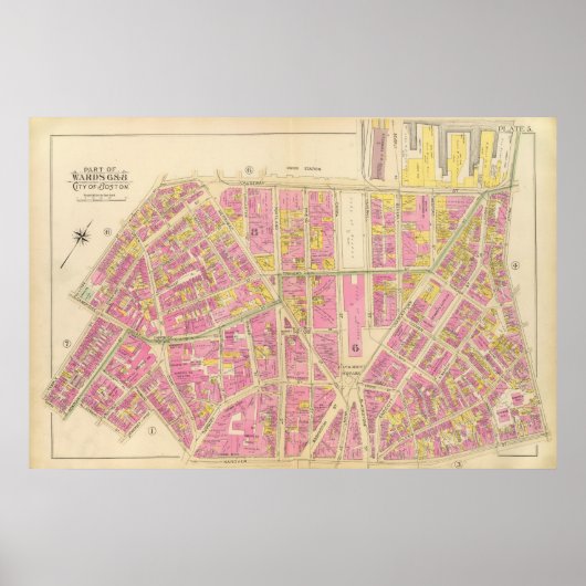 Poster Carte de Boston 28 (Devant)