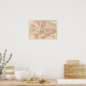 Poster Carte de Boston 4 (Cuisine)