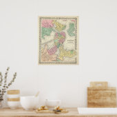 Poster Carte De Boston Et Des Villes Voisines (Cuisine)