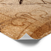 Poster Carte de boussole nautique antique (Coin)