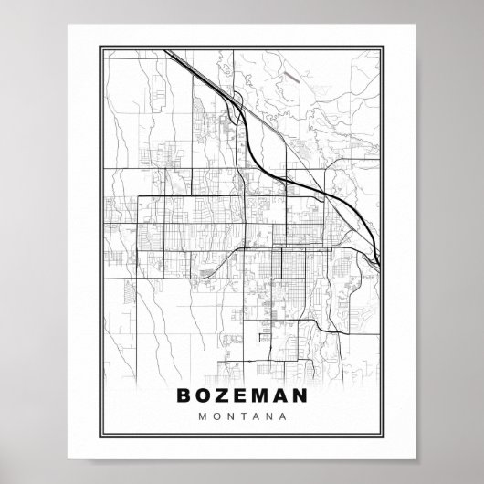 Poster Carte de Bozeman (Devant)