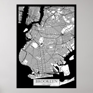 Poster Carte de Brooklyn New York