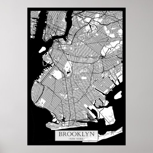 Poster Carte de Brooklyn New York (Devant)