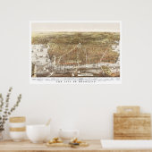 Poster Carte de Brooklyn, New York de 1879 (Cuisine)