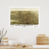 Poster Carte de Buffalo, New York de 1880 (Cuisine)