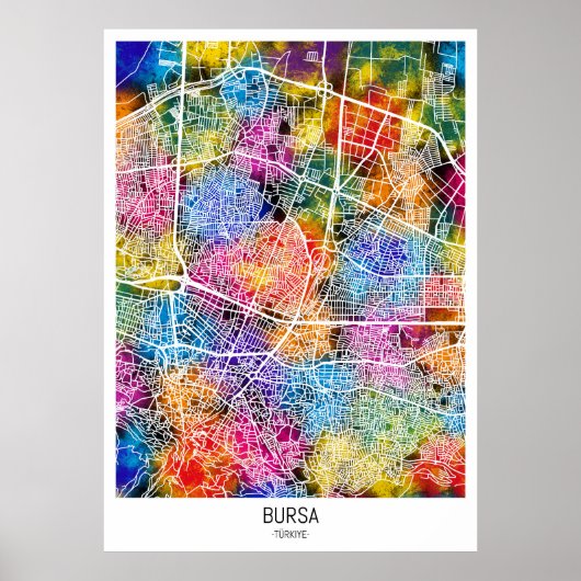 Poster Carte de Bursa Türkiye (Devant)