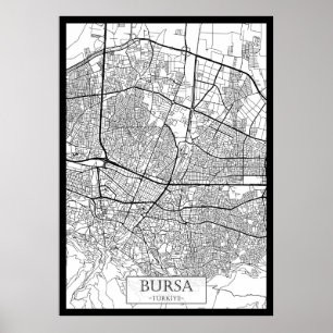 Poster Carte de Bursa Turquie