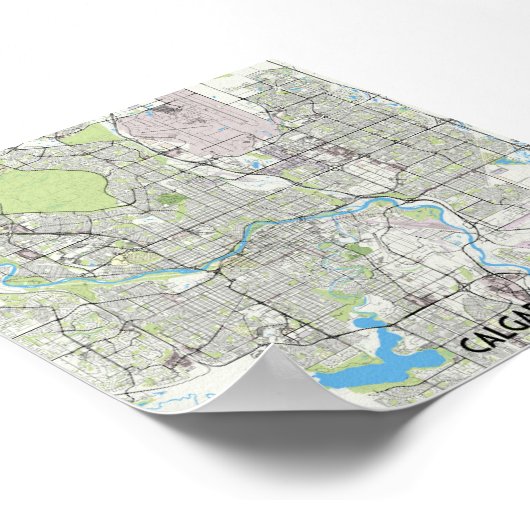 Poster Carte de Calgary (Coin)