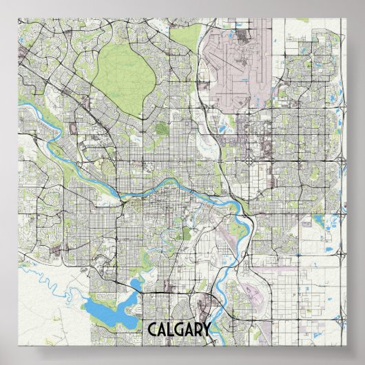 Poster Carte de Calgary (Devant)
