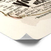 Poster Carte de California Bicycle Roads - 1895 (Coin)