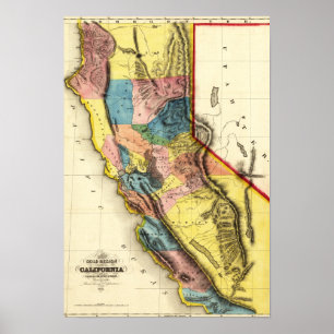 Poster Carte de CaliforniaPanoramic