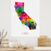 Poster Carte de Californie (Cuisine)