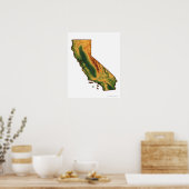 Poster Carte de Californie 2 (Cuisine)