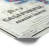 Poster Carte de Californie 2 (Coin)
