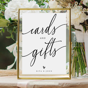 Poster Carte de calligraphie et cadeau Favoriser Mariage