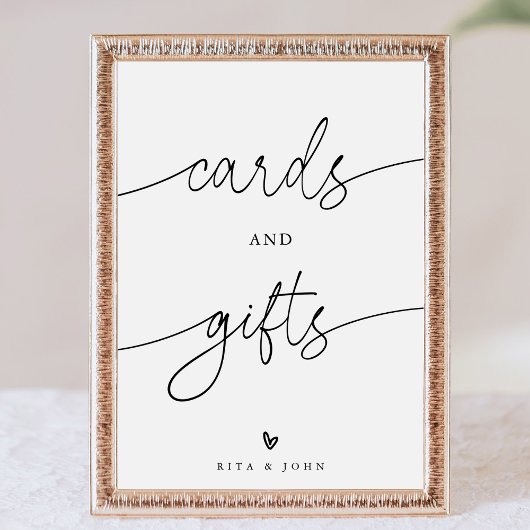 Poster Carte de calligraphie et cadeau Favoriser Mariage 