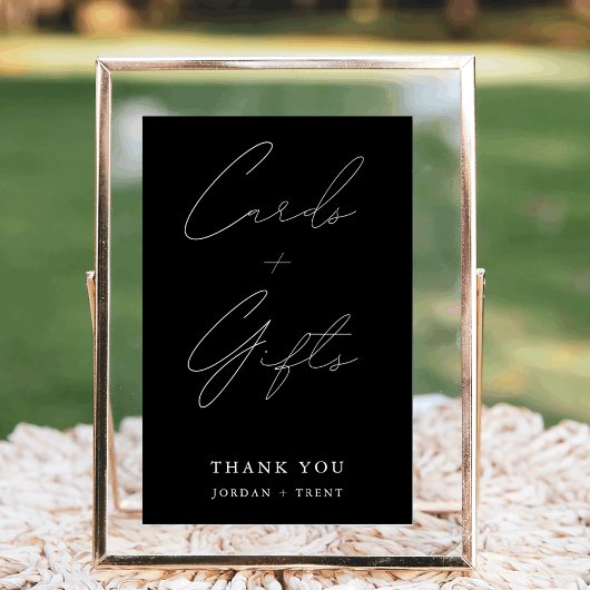 Poster Carte de calligraphie et signe cadeau Black Timele