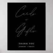 Poster Carte de calligraphie et signe cadeau Black Timele (Devant)