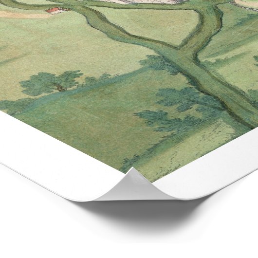 Poster Carte de Canterbury, de 'Civitates Orbis Terrarum' (Coin)