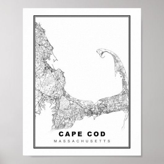 Poster Carte de Cape Cod (Devant)