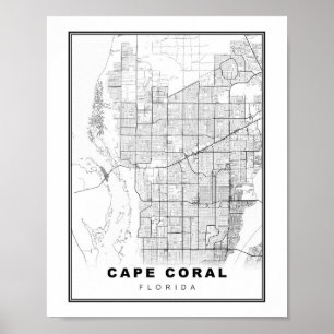 Poster Carte de Cape Coral