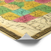 Poster Carte de Caroline du Nord et du Sud, et Géorgie (Coin)