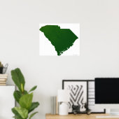 Poster Carte de Caroline du Sud (Bureau à domicile)