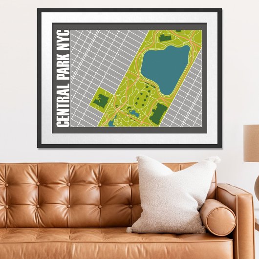 Poster Carte de Central Park moderne New York City