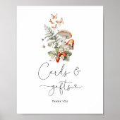 Poster Carte de champignons et signe cadeau de la chute d (Devant)