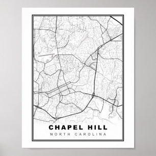 Poster Carte de Chapel Hill