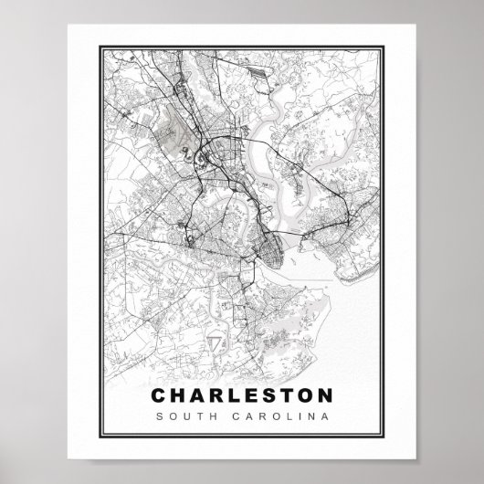 Poster Carte de Charleston (Devant)