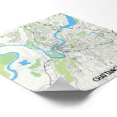 Poster Carte de Chattanooga (Coin)