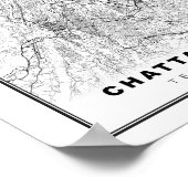 Poster Carte de Chattanooga (Coin)