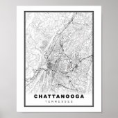 Poster Carte de Chattanooga (Devant)