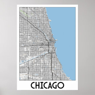 Poster Carte de Chicago